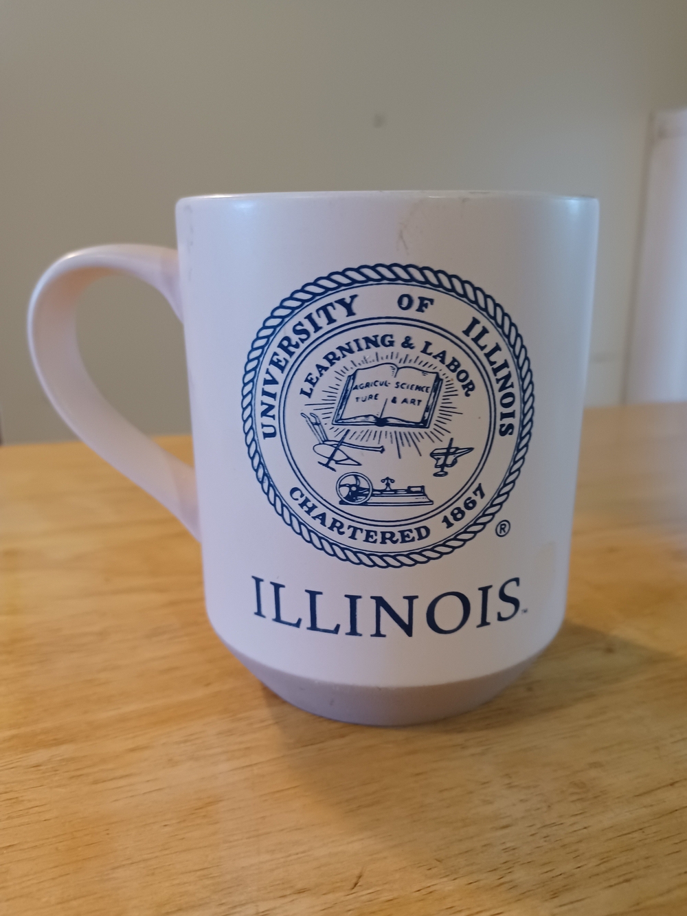 NEW Ceramic Mug With U of IL Chartered 1867 "Learning & Labor " Logo